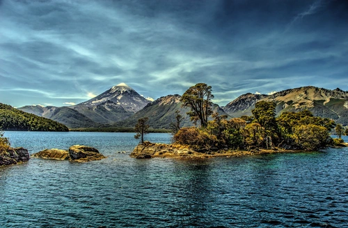 озеро, горы, аргентина, синие, серые, коричневые