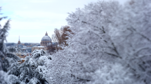 снег, флоренция, зима, собор, белые, италия